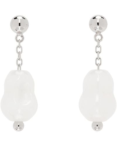 Lemaire Carved Stones Earrings - White