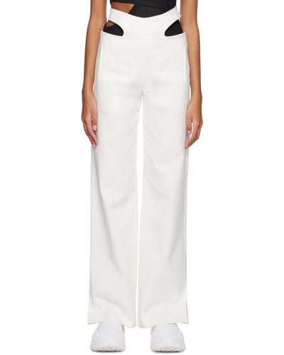 Dion Lee White Y-front Buckle Trousers - Black