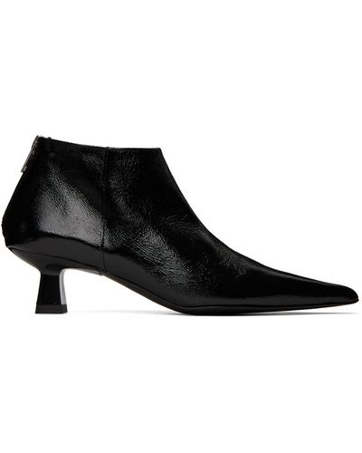 Ganni Black Soft Pointy Ankle Boots