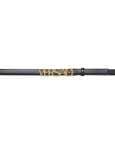Versace ロゴ ベルト - ブラック