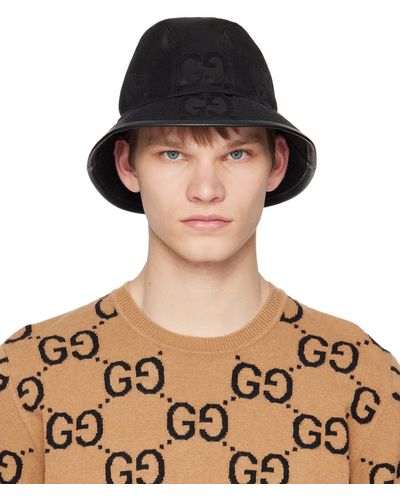 Gucci Black Jumbo gg Bucket Hat