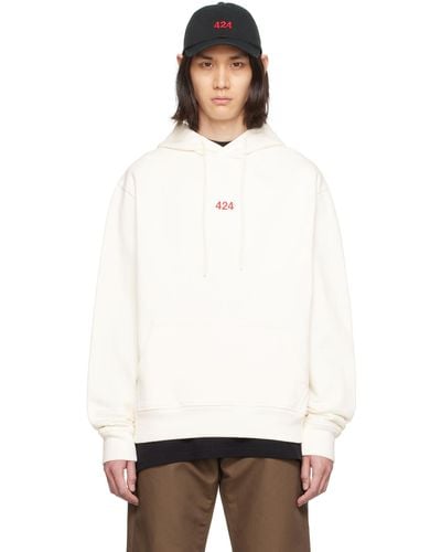 424 Embroide Hoodie - White