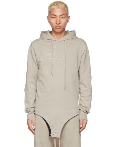 Rick Owens Champion Edition French Terry Hoodie - Natural