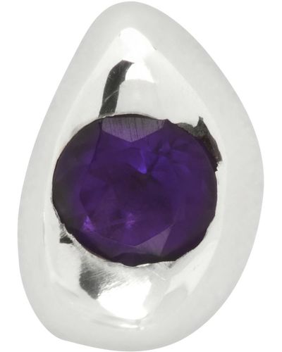 Faris egg Gem Stud Single Earring - Purple