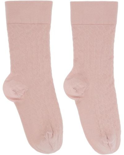 Wolford Pink Jacquard Socks