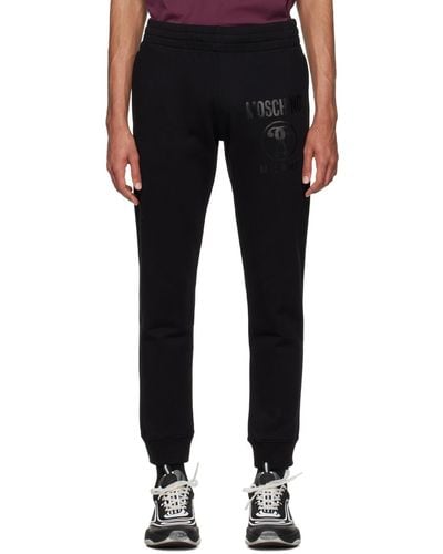 Moschino Pantalon de survêtement noir à image à logo
