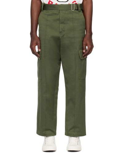 KENZO Belted Cargo Trousers - Green