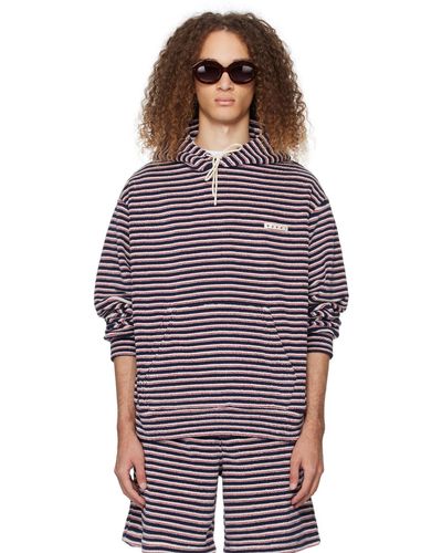 Marni Navy Striped Hoodie - Red