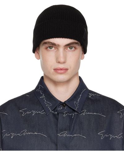 Giorgio Armani Bonnet noir en tricot