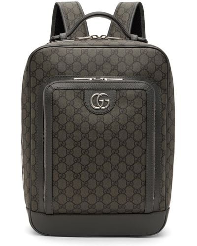 Gucci Grey Medium Mini gg Backpack - Black