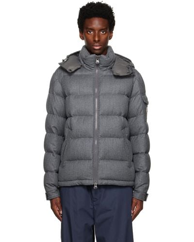 Moncler Blouson montgenevre gris rembourré en duvet - Noir