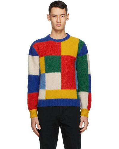 Drake's Multicolor Brushed Primary Colorblock Sweater