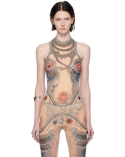 Jean Paul Gaultier Beige Soleil Bodysuit - Natural