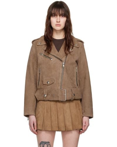 Stand Studio Tan Icon Suede Jacket - Brown