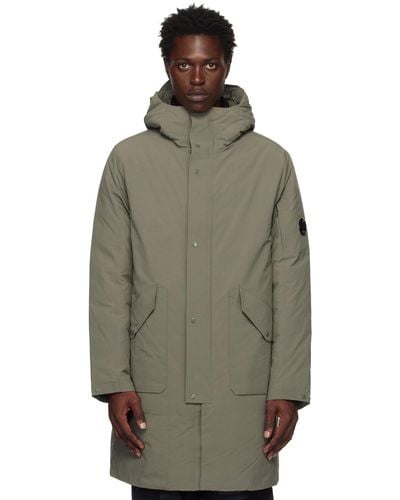 C.P. Company C.p. Company Khaki Micro-m R Down Parka - Green