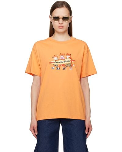 Maison Kitsuné Surfing Foxes Tシャツ - オレンジ