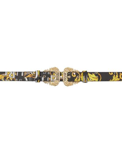 Versace Black & Yellow Logo Couture Belt