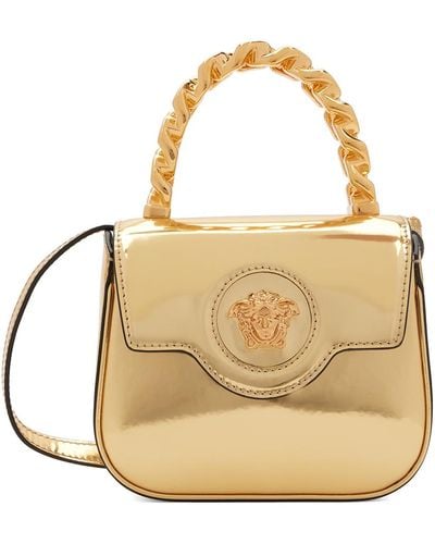 Versace Gold Mini 'la Medusa' Bag - Metallic