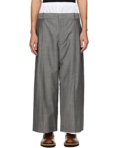 Hed Mayner Layered Trousers - Black