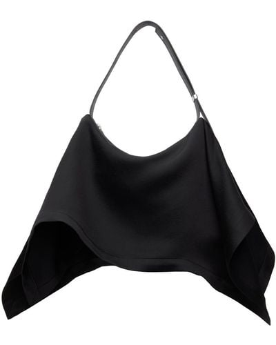 Issey Miyake Sac carré noir à empiècement superposé de style mouchoir