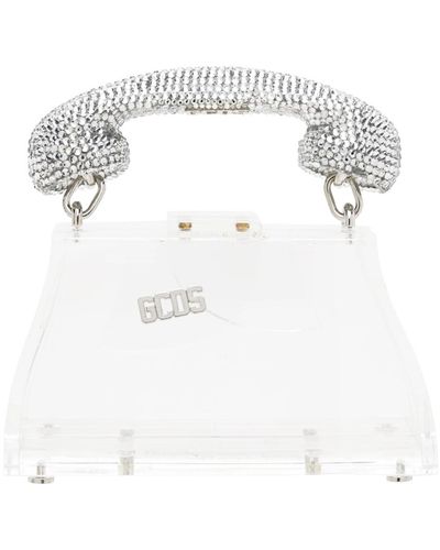 Gcds Transparent Call Me Comma Bling Baby Bag - White