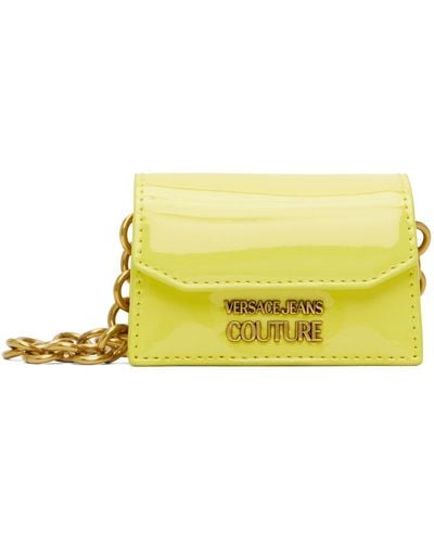 Versace Patent Small Charms Bag - Yellow