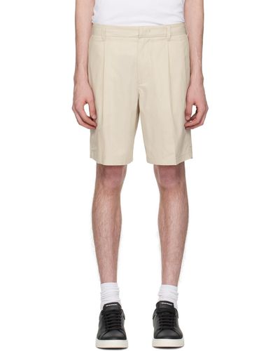 Emporio Armani Pleated Shorts - Natural