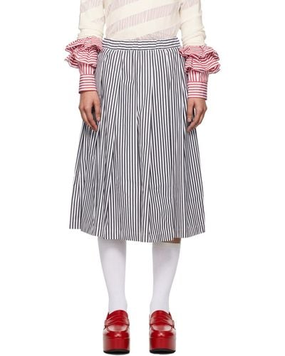 Comme des Garçons Striped Midi Skirt - Multicolour