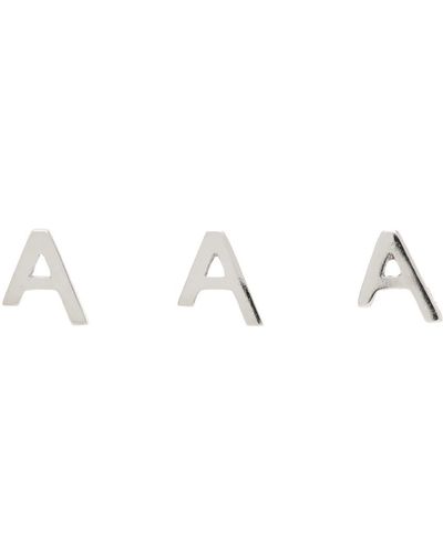 A.P.C. . Silver 'a' Earrings - Natural