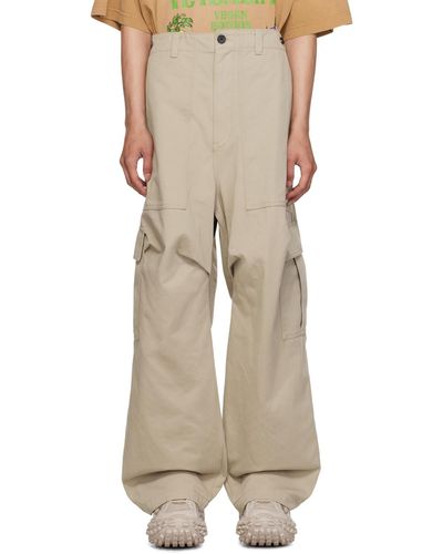 we11done Panelled Cargo Pants - Natural
