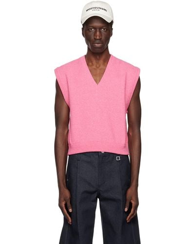 WOOYOUNGMI Pink V-neck Vest