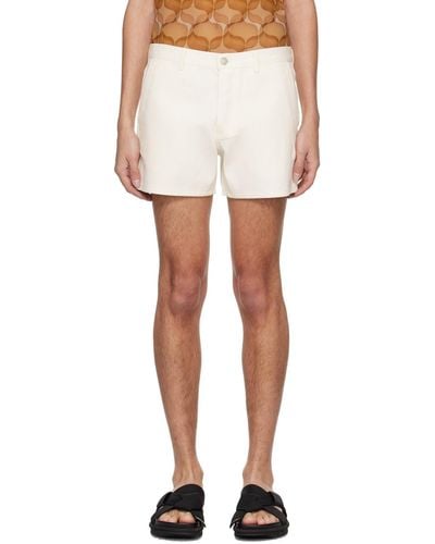 Dries Van Noten Off-white Four-pocket Denim Shorts