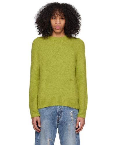 Ganni Green Crewneck Sweater - Black