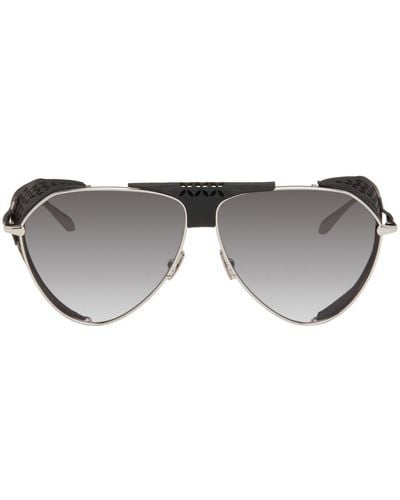 Alaïa Silver & Black Pilot Sunglasses