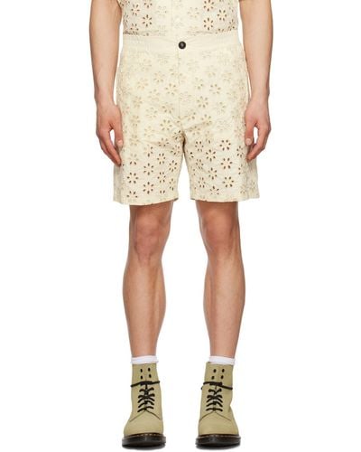 Egonlab Embroide Shorts - Natural