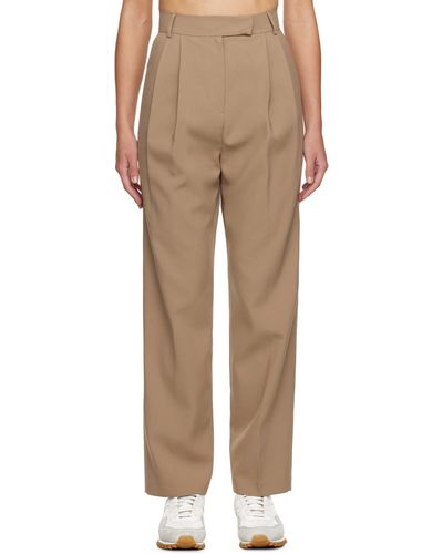 Frankie Shop Beige Bea Trousers - Natural