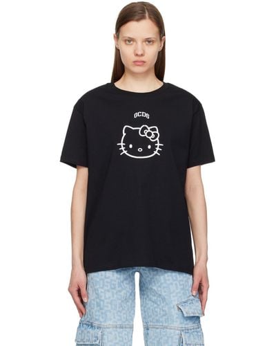 Gcds T-shirt décontracté noir - hello kitty