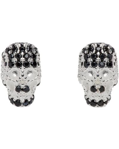 Stolen Girlfriends Club Ssense Exclusive Dusted Skull Earrings - Black