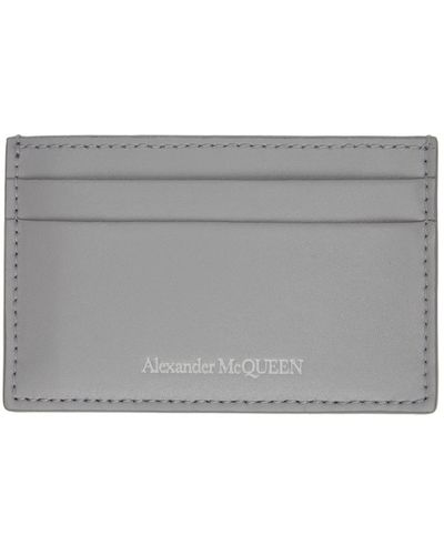 Alexander McQueen Gray Logo Card Holder