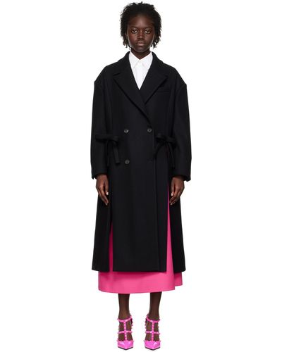 Valentino Manteau noir à boucles