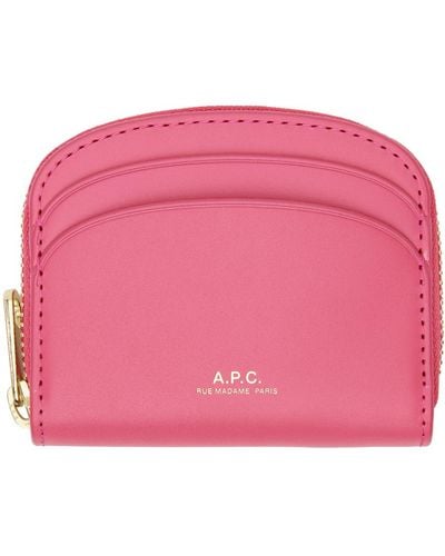 A.P.C. . Pink Demi-lune Mini Compact Wallet