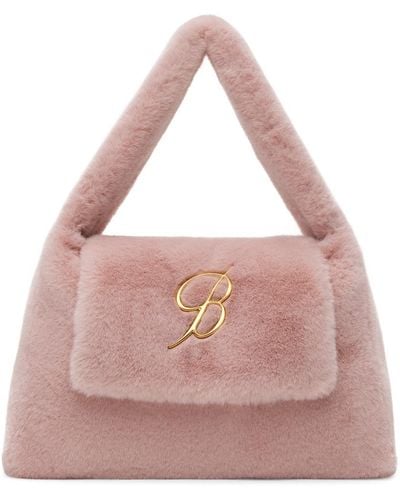 Blumarine Pink Large-size Flap & Logo Bag