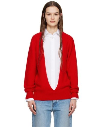 The Row Red Chevro Jumper