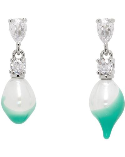 OTTOLINGER Silver & Pearl Dip Earrings - Blue