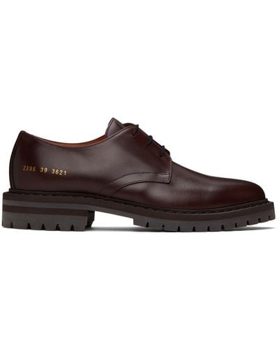 Common Projects Brown Leather Derbys - Black