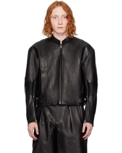 RECTO. 80's Motorcycle Leather Jacket - Black