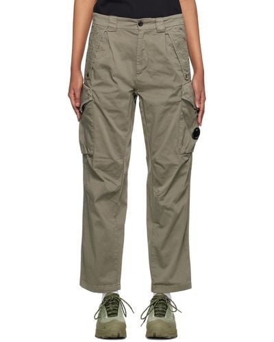 C.P. Company C.p. Company Green Lens Cargo Trousers - Natural