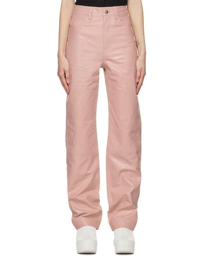 REMAIN Birger Christensen Lynn Leather Pants - Pink