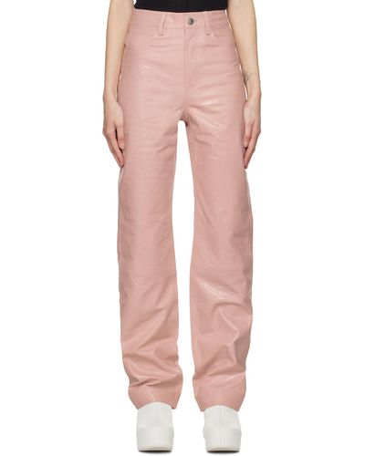 REMAIN Birger Christensen Lynn Leather Trousers - Pink