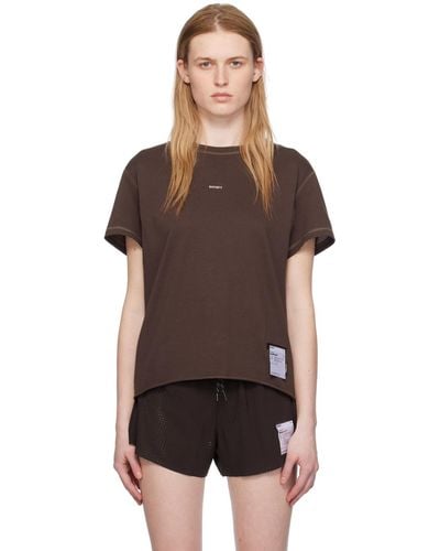 Satisfy ブラウン Climb Tシャツ - ブラック